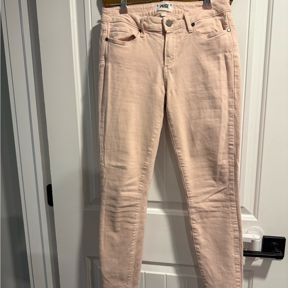 PAIGE Women's Soft Pink Skinny Jeans